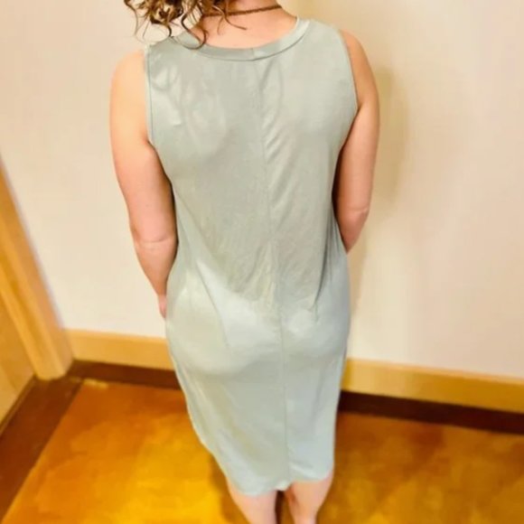 Anthro Ultra Soft Knit High Low Jersey Dress Minted Sage Green SZ MEDIUM NWT - Picture 9 of 14